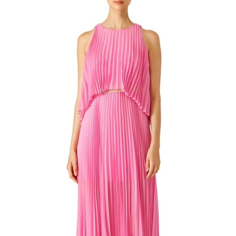 BCBGMaxAzria Pink Shaina Pleated Gown